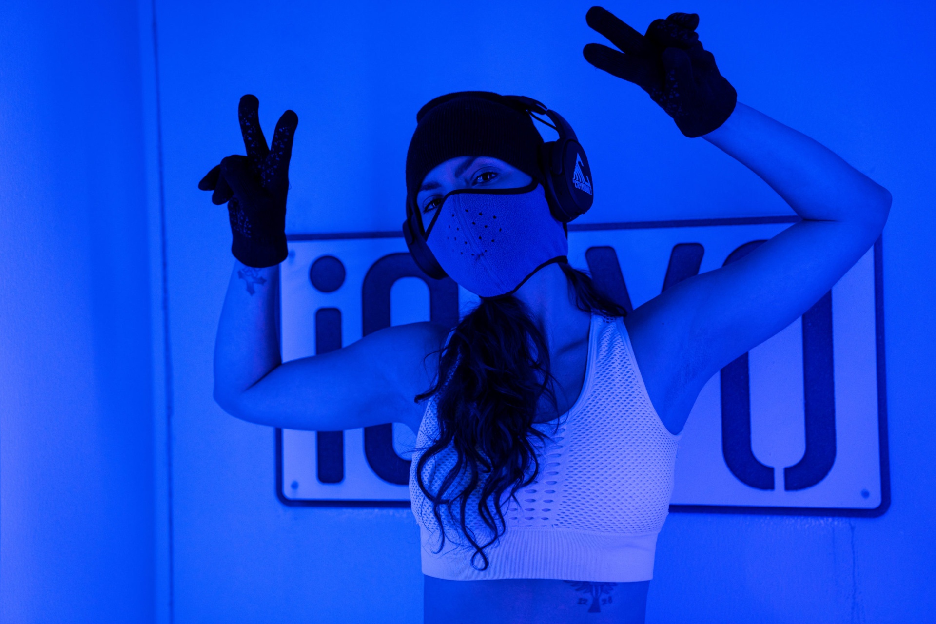 Person experiencing whole body cryotherapy session at iCRYO Okatie-Bluffton